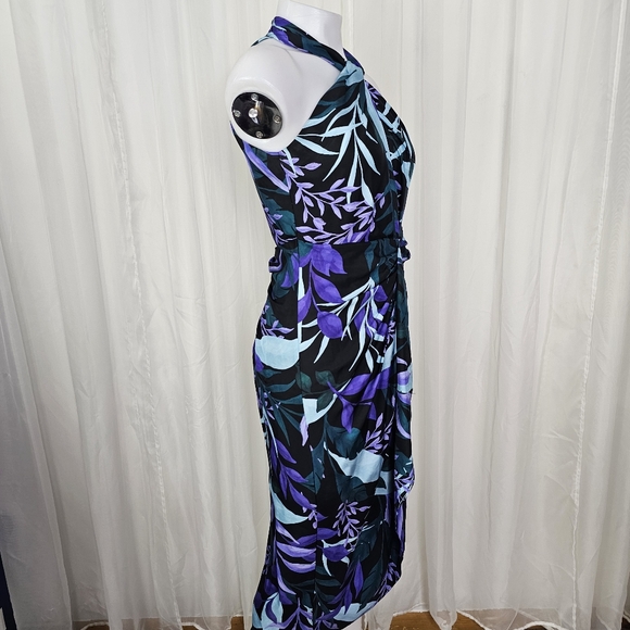 Kobi Halperin Ruth Botanical Print Front Twist Halter Dress Size 6 - Picture 9 of 14